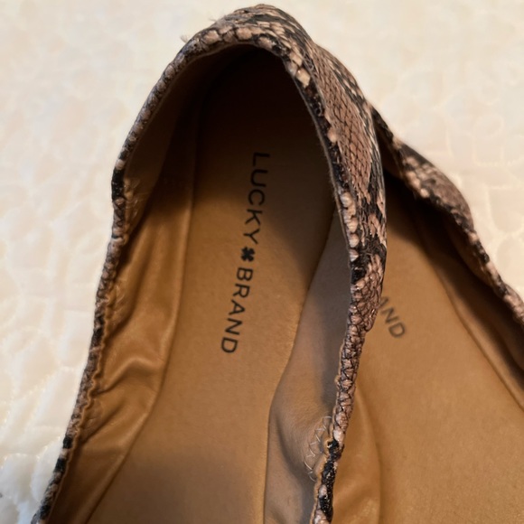 Lucky Brand Brown Snake Pattern Loafers - Picture 3 of 4